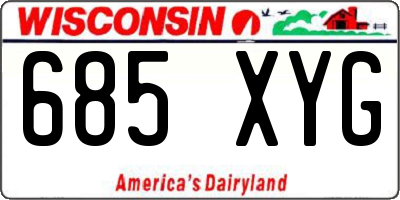 WI license plate 685XYG