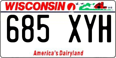 WI license plate 685XYH