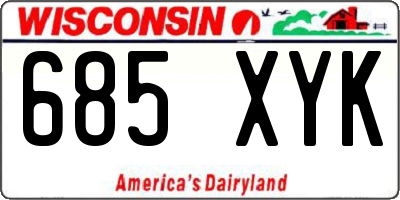 WI license plate 685XYK