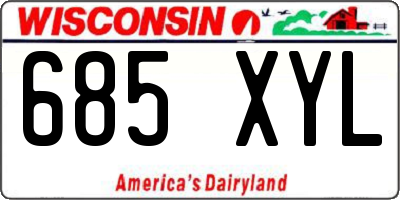 WI license plate 685XYL