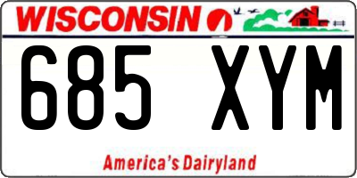 WI license plate 685XYM