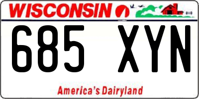 WI license plate 685XYN