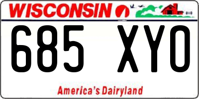 WI license plate 685XYO