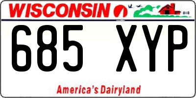 WI license plate 685XYP