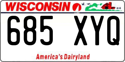 WI license plate 685XYQ