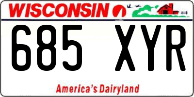 WI license plate 685XYR