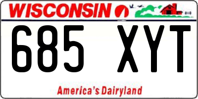 WI license plate 685XYT