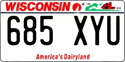 WI license plate 685XYU