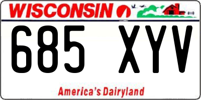 WI license plate 685XYV