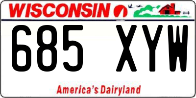 WI license plate 685XYW