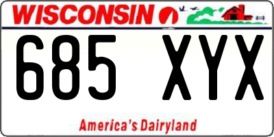WI license plate 685XYX