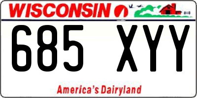 WI license plate 685XYY