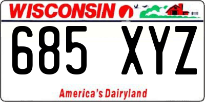 WI license plate 685XYZ