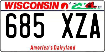 WI license plate 685XZA