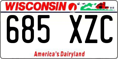 WI license plate 685XZC