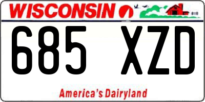 WI license plate 685XZD