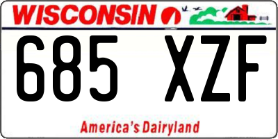 WI license plate 685XZF