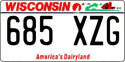 WI license plate 685XZG