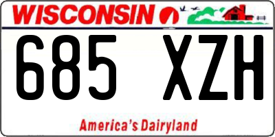 WI license plate 685XZH