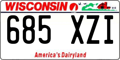 WI license plate 685XZI