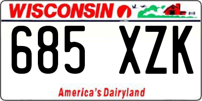 WI license plate 685XZK