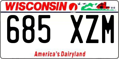 WI license plate 685XZM