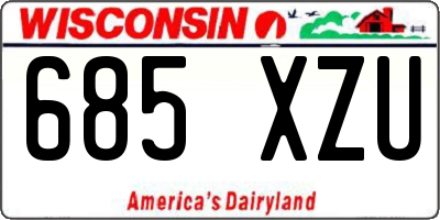 WI license plate 685XZU