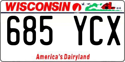 WI license plate 685YCX