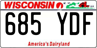 WI license plate 685YDF