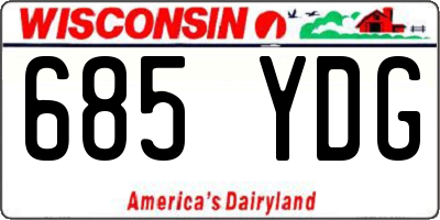 WI license plate 685YDG