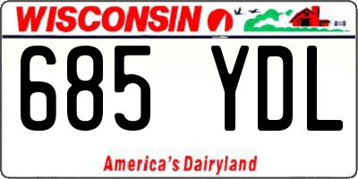 WI license plate 685YDL