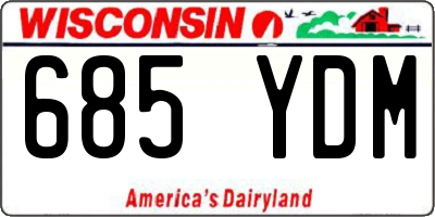WI license plate 685YDM