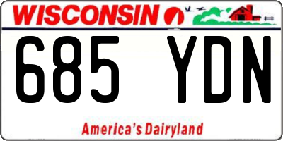 WI license plate 685YDN