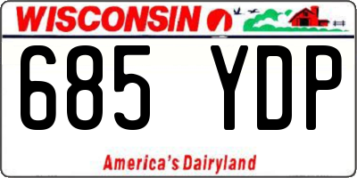 WI license plate 685YDP