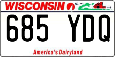 WI license plate 685YDQ