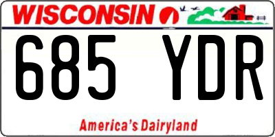WI license plate 685YDR