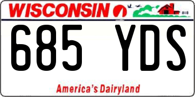 WI license plate 685YDS