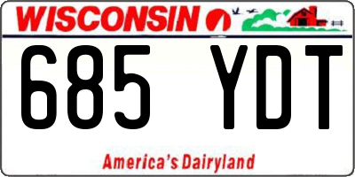 WI license plate 685YDT