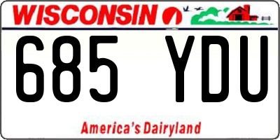 WI license plate 685YDU