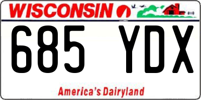 WI license plate 685YDX
