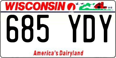 WI license plate 685YDY
