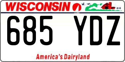 WI license plate 685YDZ