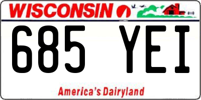 WI license plate 685YEI