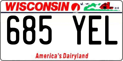 WI license plate 685YEL