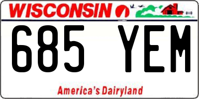 WI license plate 685YEM