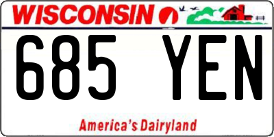 WI license plate 685YEN