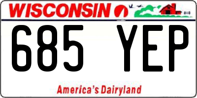 WI license plate 685YEP