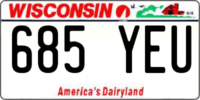 WI license plate 685YEU