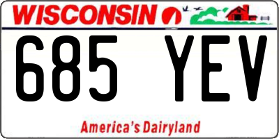 WI license plate 685YEV
