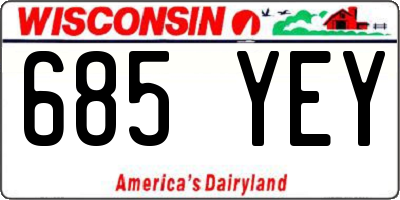 WI license plate 685YEY